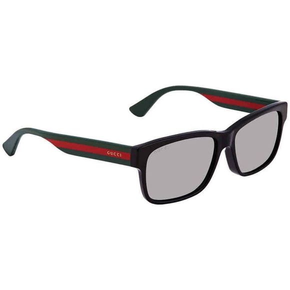 NEW Gucci Grey and Black Rectangular Women's Sunglasses - Picture 1 of 4